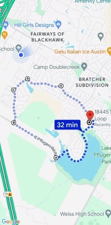 A map with a walking route choosen